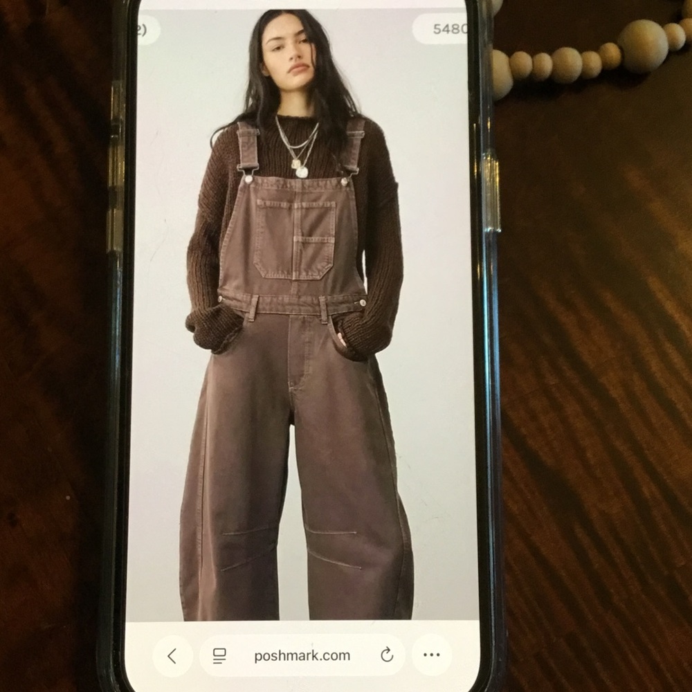 NWT We The Free Barrel Leg Women's Denim Overalls